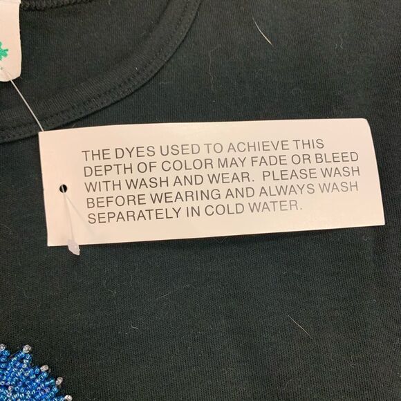 Quacker Factory Sequin & Beaded Seahorse Black T-Shirt sz L NWT - Picture 4 of 5